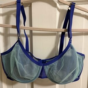 Lively Blue and Green Mesh Bra